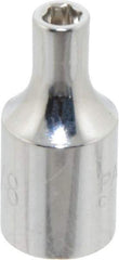 Paramount - 1/8", 1/4" Drive, Standard Hand Socket - 6 Points, 15/16" OAL, Steel, Chrome Finish - Makers Industrial Supply