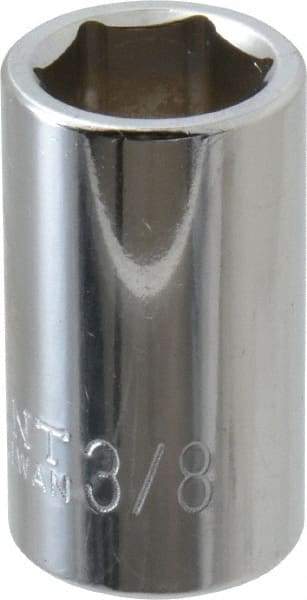 Paramount - 3/8", 1/4" Drive, Standard Hand Socket - 6 Points, 15/16" OAL, Steel, Chrome Finish - Makers Industrial Supply