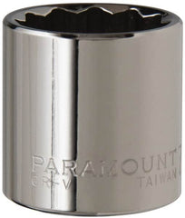 Paramount - 7/8", 3/8" Drive, Standard Hand Socket - 12 Points, 1-3/16" OAL, Steel, Chrome Finish - Makers Industrial Supply