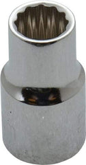 Paramount - 3/8" Drive, Standard Hand Socket - 12 Points, 1-3/16" OAL, Steel, Chrome Finish - Makers Industrial Supply