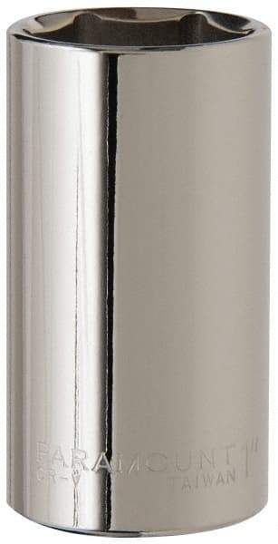 Paramount - 1", 3/8" Drive, Deep Hand Socket - 6 Points, 2-1/2" OAL, Steel, Chrome Finish - Makers Industrial Supply