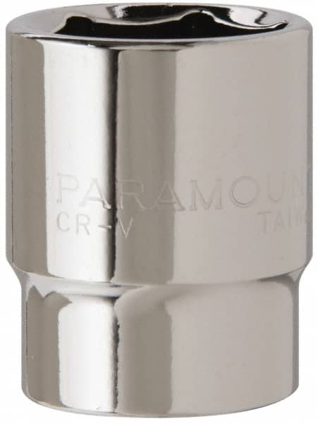 Paramount - 15/16", 1/2" Drive, Standard Hand Socket - 6 Points, 1-1/2" OAL, Steel, Chrome Finish - Makers Industrial Supply