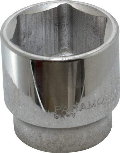 Paramount - 1-1/2", 1/2" Drive, Standard Hand Socket - 6 Points, 1-1/2" OAL, Steel, Chrome Finish - Makers Industrial Supply