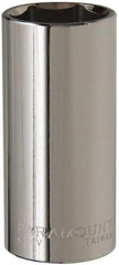 Paramount - 1/2" Drive, Deep Hand Socket - 6 Points, 3-3/32" OAL, Steel, Chrome Finish - Makers Industrial Supply