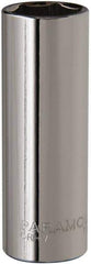 Paramount - 3/8" Drive, Deep Hand Socket - 6 Points, 2-1/2" OAL, Steel, Chrome Finish - Makers Industrial Supply