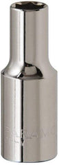 Paramount - 3/8" Drive, Deep Hand Socket - 6 Points, 1-15/16" OAL, Steel, Chrome Finish - Makers Industrial Supply