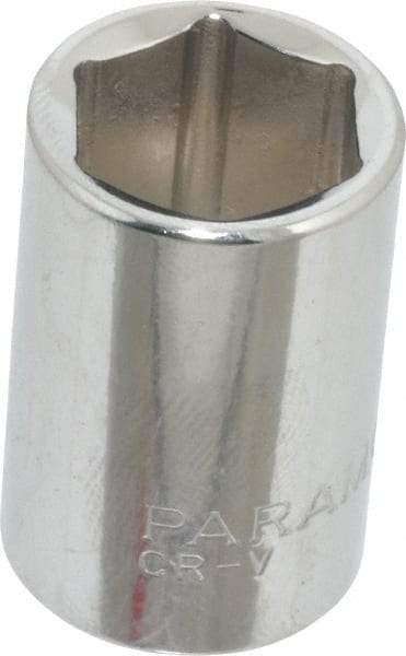 Paramount - 9/16", 3/8" Drive, Standard Hand Socket - 6 Points, 1-3/16" OAL, Steel, Chrome Finish - Makers Industrial Supply