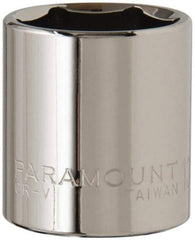 Paramount - 13/16", 3/8" Drive, Standard Hand Socket - 6 Points, 1-3/16" OAL, Steel, Chrome Finish - Makers Industrial Supply