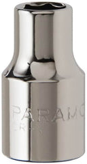 Paramount - 5/16", 3/8" Drive, Standard Hand Socket - 6 Points, 1-3/16" OAL, Steel, Chrome Finish - Makers Industrial Supply