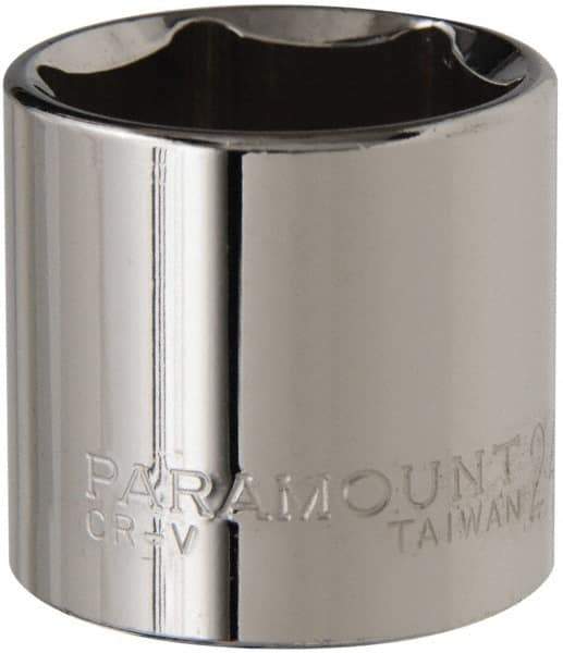 Paramount - 3/8" Drive, Standard Hand Socket - 6 Points, 1-3/16" OAL, Steel, Chrome Finish - Makers Industrial Supply