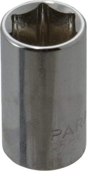 Paramount - 3/8" Drive, Standard Hand Socket - 6 Points, 1-3/16" OAL, Steel, Chrome Finish - Makers Industrial Supply