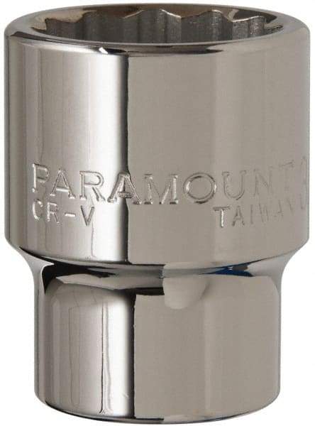 Paramount - 3/4" Drive, Standard Hand Socket - 12 Points, 2-13/32" OAL, Steel, Chrome Finish - Makers Industrial Supply