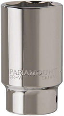 Paramount - 1-1/2", 3/4" Drive, Deep Hand Socket - 6 Points, 3-1/2" OAL, Steel, Chrome Finish - Makers Industrial Supply