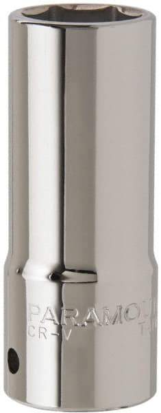 Paramount - 15/16", 3/4" Drive, Deep Hand Socket - 6 Points, 3-1/2" OAL, Steel, Chrome Finish - Makers Industrial Supply