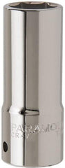 Paramount - 15/16", 3/4" Drive, Deep Hand Socket - 6 Points, 3-1/2" OAL, Steel, Chrome Finish - Makers Industrial Supply