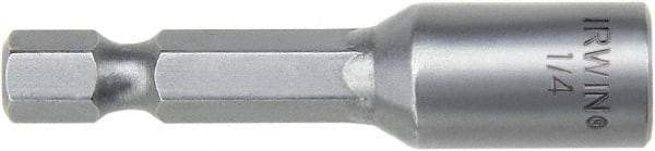 Irwin - 1/4" Magnetic Nutsetter - 1/4" Hex Drive, 4" OAL - Makers Industrial Supply