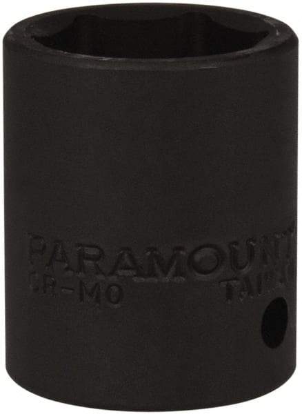 Paramount - 1/2" Drive 22mm Standard Impact Socket - 6 Points, 1-1/2" OAL - Makers Industrial Supply