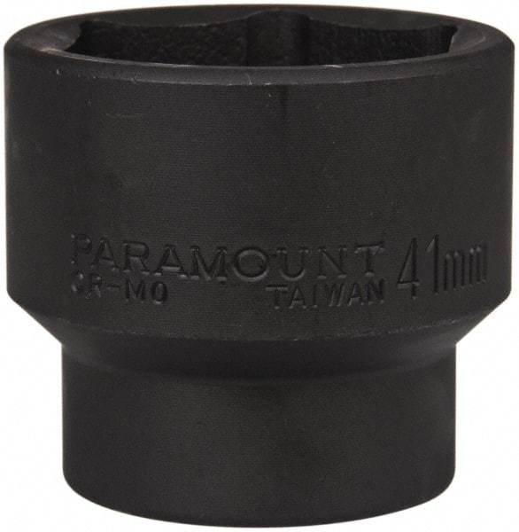 Paramount - 1/2" Drive 41mm Standard Impact Socket - 6 Points, 2-3/8" OAL - Makers Industrial Supply