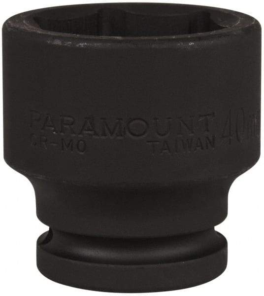 Paramount - 3/4" Drive 40mm Standard Impact Socket - 6 Points, 2-9/32" OAL - Makers Industrial Supply