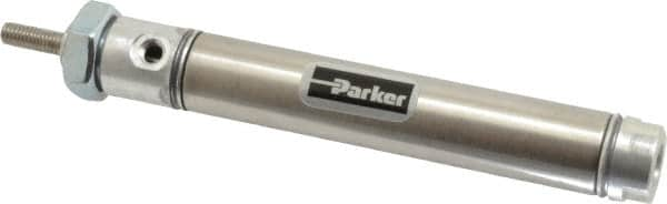 Parker - 2" Stroke x 9/16" Bore Double Acting Air Cylinder - 10-32 Port, 10-32 Rod Thread, 250 Max psi, 14 to 140°F - Makers Industrial Supply