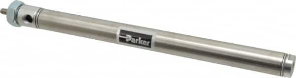 Parker - 8" Stroke x 3/4" Bore Double Acting Air Cylinder - 1/8 Port, 1/4-28 Rod Thread, 250 Max psi, 14 to 140°F - Makers Industrial Supply