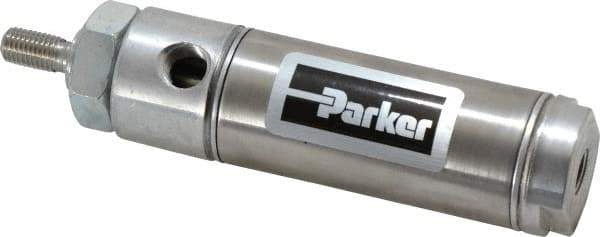 Parker - 1" Stroke x 1-1/16" Bore Double Acting Air Cylinder - 1/8 Port, 5/16-24 Rod Thread, 250 Max psi, 14 to 140°F - Makers Industrial Supply