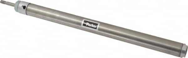 Parker - 12" Stroke x 1-1/16" Bore Double Acting Air Cylinder - 1/8 Port, 5/16-24 Rod Thread, 250 Max psi, 14 to 140°F - Makers Industrial Supply