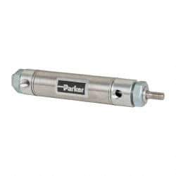 Parker - 2" Stroke x 1-1/16" Bore Double Acting Air Cylinder - 1/8 Port, 5/16-24 Rod Thread, 250 Max psi, 14 to 140°F - Makers Industrial Supply