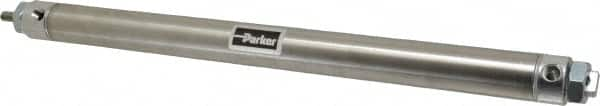 Parker - 12" Stroke x 1-1/16" Bore Double Acting Air Cylinder - 1/8 Port, 5/16-24 Rod Thread, 250 Max psi, 14 to 140°F - Makers Industrial Supply