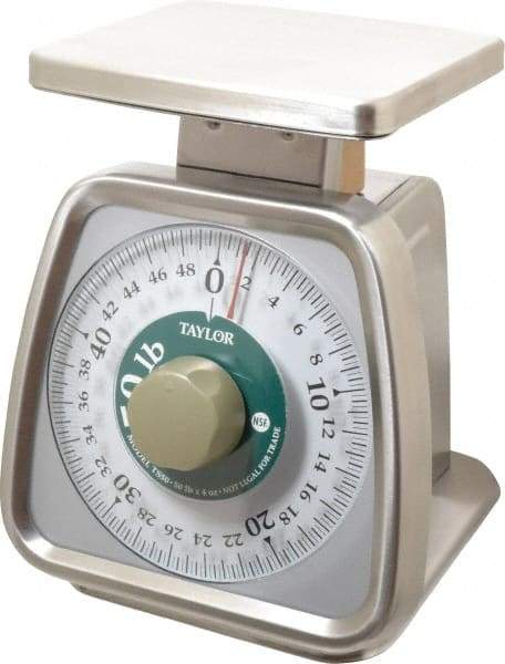 Taylor - 50 Lb. Capacity, Analog Dial Portion Control Scale - 1/8 oz. Graduation, 6 x 5" Platform - Makers Industrial Supply