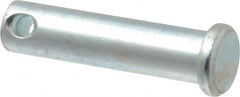 Made in USA - 3/8" Pin Diam, 1-1/2" OAL, Standard Clevis Pin - 5/32" Hole, 1-11/32" Usable Length, Zinc-Plated Steel - Makers Industrial Supply