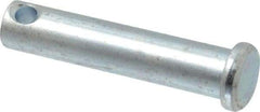 Made in USA - 3/8" Pin Diam, 1-3/4" OAL, Standard Clevis Pin - 5/32" Hole, 1-19/32" Usable Length, Zinc-Plated Steel - Makers Industrial Supply