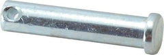 Made in USA - 7/16" Pin Diam, 2" OAL, Standard Clevis Pin - 5/32" Hole, 1-27/32" Usable Length, Zinc-Plated Steel - Makers Industrial Supply