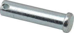 Made in USA - 1/2" Pin Diam, 2" OAL, Standard Clevis Pin - 5/32" Hole, 1-27/32" Usable Length, Zinc-Plated Steel - Makers Industrial Supply