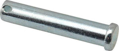 Made in USA - 1/2" Pin Diam, 2-1/2" OAL, Standard Clevis Pin - 5/32" Hole, 2-11/32" Usable Length, Zinc-Plated Steel - Makers Industrial Supply