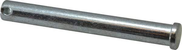 Made in USA - 1/2" Pin Diam, 4" OAL, Standard Clevis Pin - 5/32" Hole, 3-27/32" Usable Length, Zinc-Plated Steel - Makers Industrial Supply