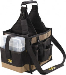 CLC - 23 Pocket Black & Brown Polyester Tool Bag - 11" Wide x 10" Deep x 19" High - Makers Industrial Supply