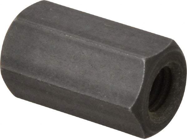 Gibraltar - M8x1.25 Thread, 24mm OAL Steel Standard Coupling Nut - Black Phosphate Coated, 13mm Width Across Flats, 15mm Width Across Points - Makers Industrial Supply