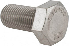 Value Collection - 1/2-20 UNF, 1" Length Under Head Hex Head Cap Screw - Fully Threaded, Grade 316 Stainless Steel, Uncoated, 3/4" Hex - Makers Industrial Supply