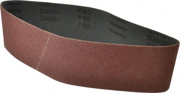 Tru-Maxx - 3" Wide x 24" OAL, 80 Grit, Aluminum Oxide Abrasive Belt - Aluminum Oxide, Medium, Coated - Makers Industrial Supply