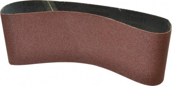 Tru-Maxx - 4" Wide x 24" OAL, 80 Grit, Aluminum Oxide Abrasive Belt - Aluminum Oxide, Medium, Coated - Makers Industrial Supply