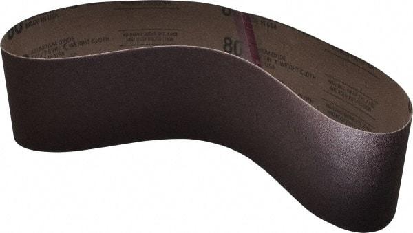 Tru-Maxx - 4" Wide x 36" OAL, 80 Grit, Aluminum Oxide Abrasive Belt - Aluminum Oxide, Medium, Coated - Makers Industrial Supply