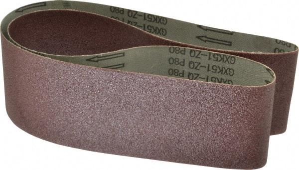 Tru-Maxx - 4" Wide x 54" OAL, 80 Grit, Aluminum Oxide Abrasive Belt - Aluminum Oxide, Medium, Coated - Makers Industrial Supply