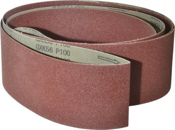 Tru-Maxx - 4" Wide x 132" OAL, 100 Grit, Aluminum Oxide Abrasive Belt - Aluminum Oxide, Fine, Coated - Makers Industrial Supply