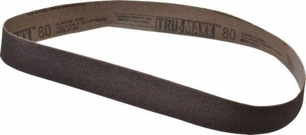 Tru-Maxx - 1" Wide x 24" OAL, 80 Grit, Aluminum Oxide Abrasive Belt - Aluminum Oxide, Medium, Coated - Makers Industrial Supply