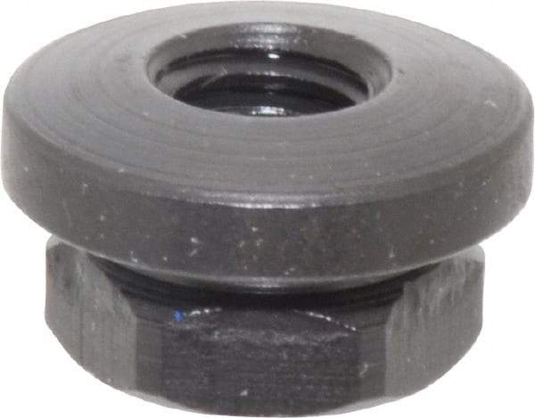 Gibraltar - 5/16-18 Steel Black Oxide Spherical Flange Nut - Grade 12L14, 3/8" High, 3/4" Diam x 1/8" High Flange, 1-1/4" Radius - Makers Industrial Supply