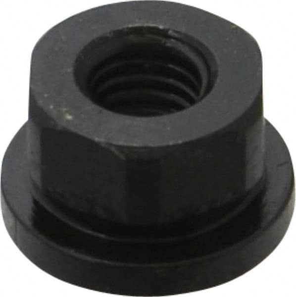 Gibraltar - 3/8-16 Steel Black Oxide Spherical Flange Nut - Grade 12L14, 1/2" High, 7/8" Diam x 1/8" High Flange, 1-1/4" Radius - Makers Industrial Supply