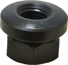 Gibraltar - 1/2-13 Steel Black Oxide Spherical Flange Nut - Grade 12L14, 11/16" High, 1-1/8" Diam x 3/16" High Flange, 1-1/2" Radius - Makers Industrial Supply