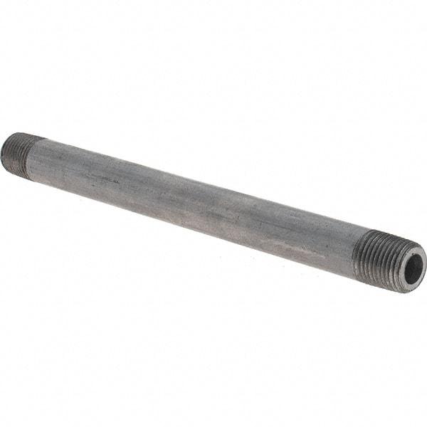 Made in USA - Schedule 80, 1/8" Diam x 4-1/2" Long Black Pipe Nipple - Threaded - Makers Industrial Supply