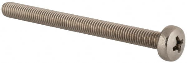 Value Collection - M5x0.80 Metric Coarse, 60mm Length Under Head Phillips Drive Machine Screw - Pan Head, Grade 18-8 & A2 Stainless Steel, Uncoated, Without Washer - Makers Industrial Supply